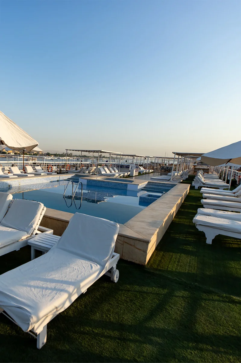 Sun deck of the Jamila Nile Cruise Nile cruise